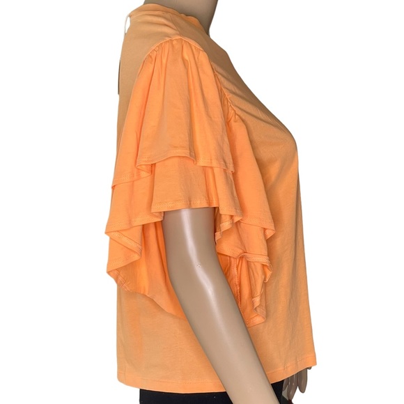 ZARA   Orange Short Sleeve Ruffled Top  Size M - Picture 11 of 15